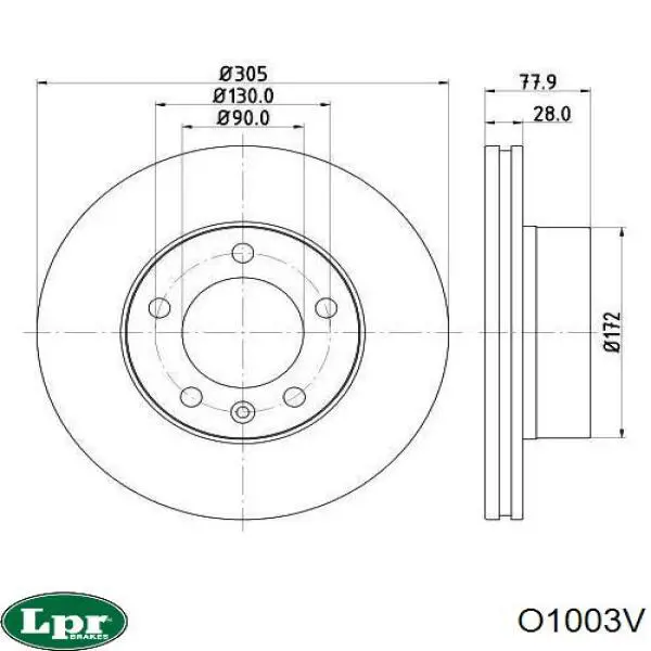 Тормоз дисковый передний LPR O1003V цена, от 51.06 USD