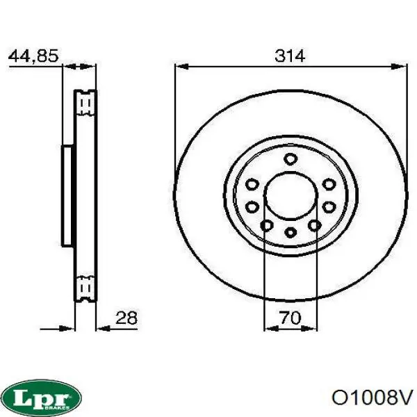 Купить O1008V LPR Ротор тормозной