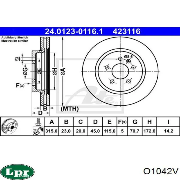 Тормозные диски O1042V LPR