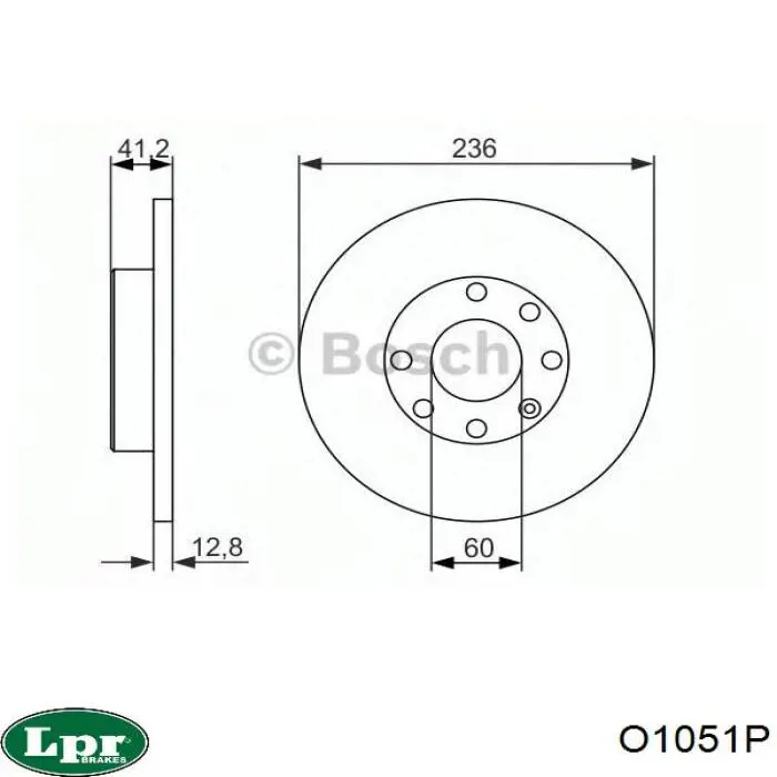 Диск гальмівний передній O1051P LPR
