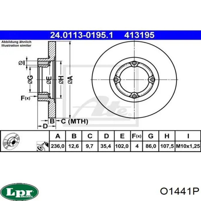 Купить O1441P LPR Ротор тормозной