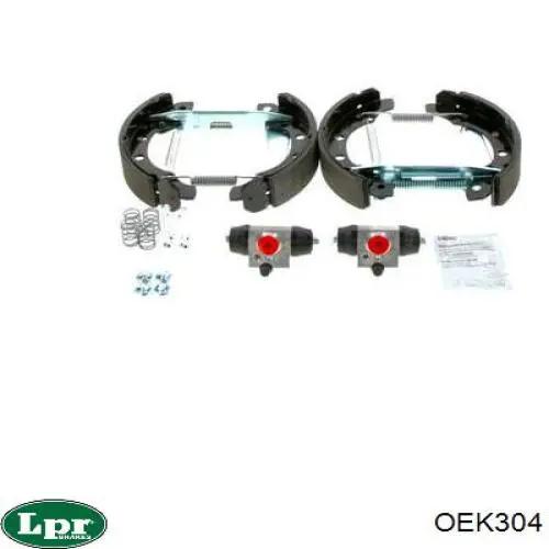 Купить OEK304 LPR Колодки тормозные задние барабанные, в сборе с цилиндрами, комплект