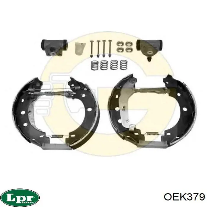 Купить OEK379 LPR Колодки тормозные задние барабанные, в сборе с цилиндрами, комплект