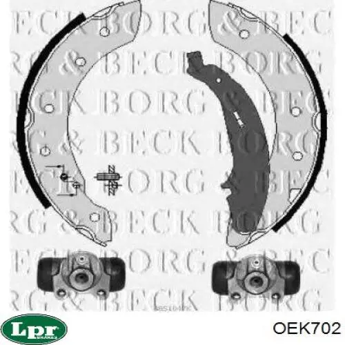 OEK702 LPR Барабанные тормозные колодки