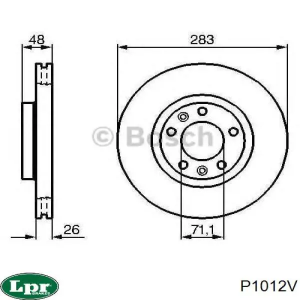 Передний тормозной диск LPR P1012V