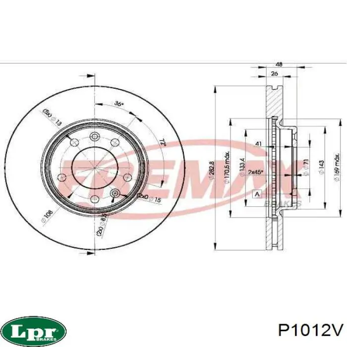 Купить P1012V LPR Ротор тормозной