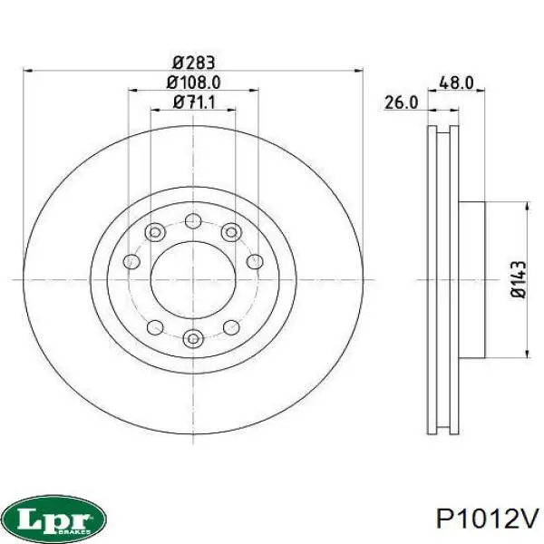 Купить P1012V LPR Ротор тормозной