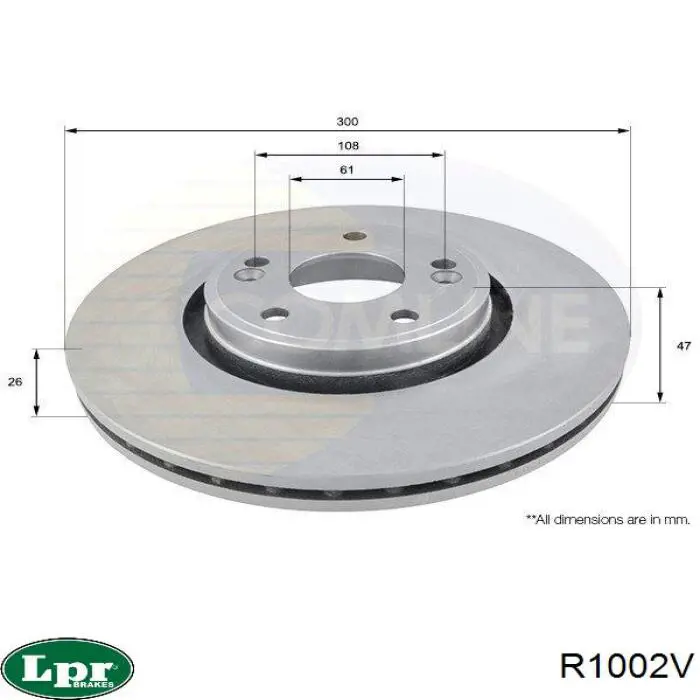 Передние тормозные диски R1002V LPR