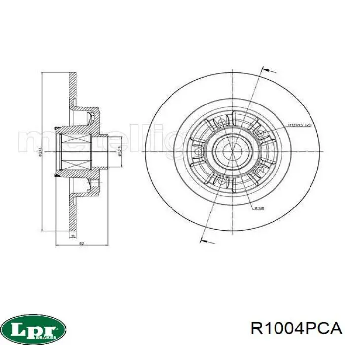 Задний дисковый тормоз LPR R1004PCA