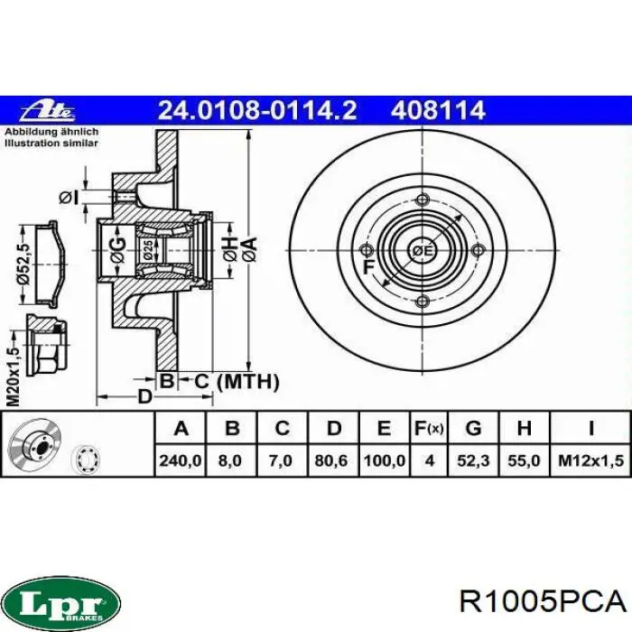 Диск гальмівний задній R1005PCA LPR