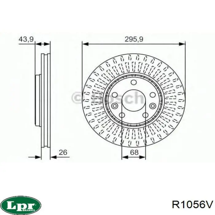 R1056V LPR Диск тормозной передний