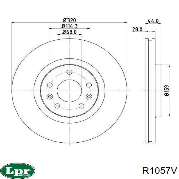 Передние тормозные диски R1057V LPR