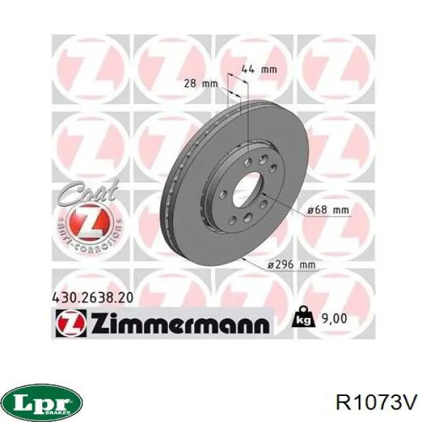 Тормоз дисковый передний LPR R1073V цена, от 49.84 USD
