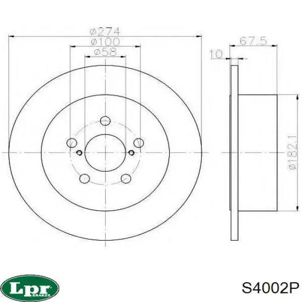 Купить S4002P LPR Диск тормозной задний