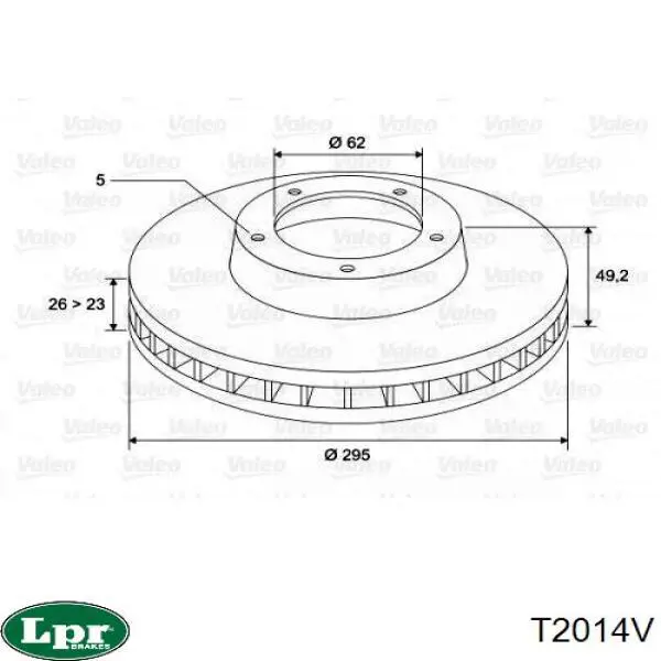 T2014V LPR Диск тормозной передний