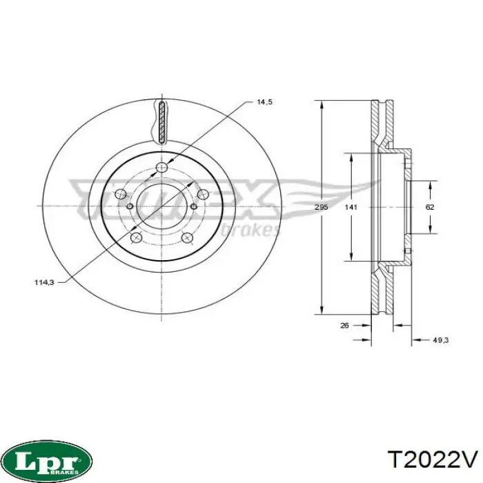 Купить T2022V LPR Ротор тормозной
