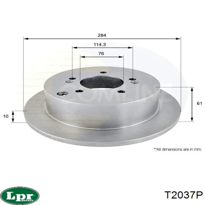 Тормозные диски T2037P LPR