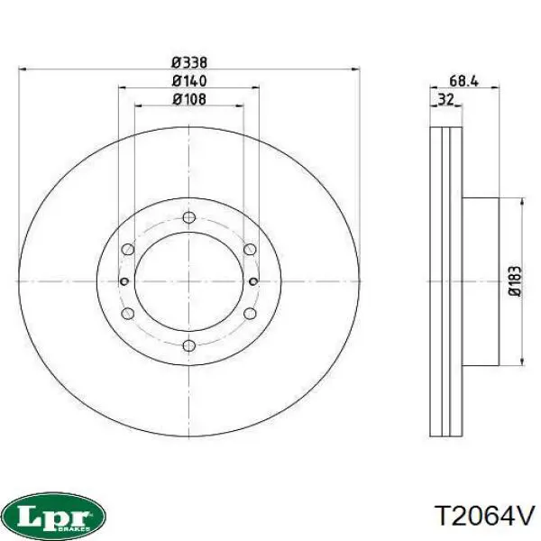 T2064V LPR Диск тормозной передний