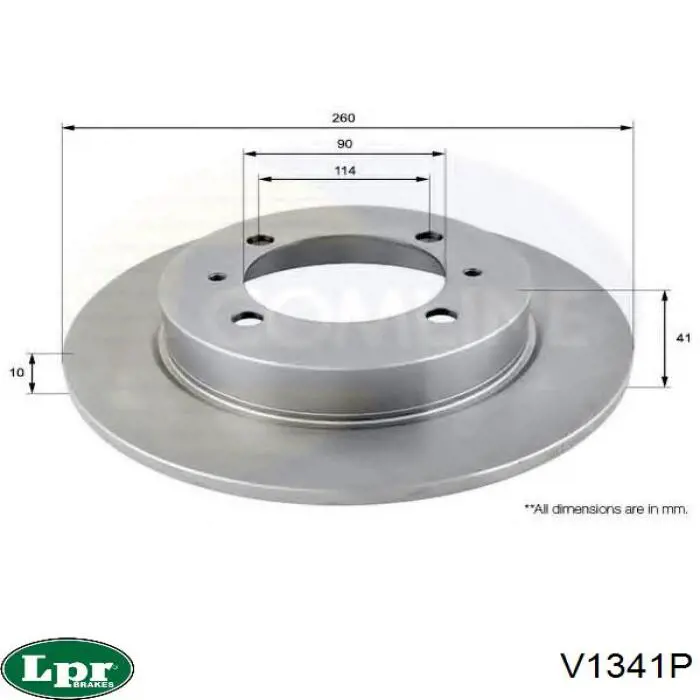 Задний дисковый тормоз LPR V1341P