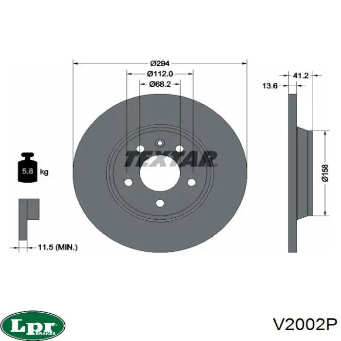 Тормозные диски V2002P LPR