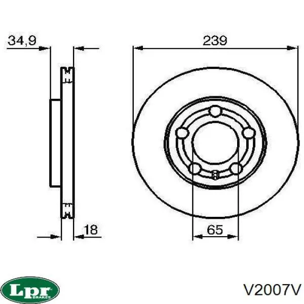 Передний тормозной диск LPR V2007V