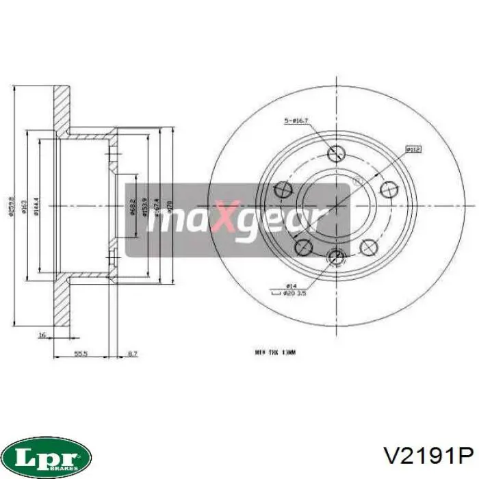Купить V2191P LPR Ротор тормозной
