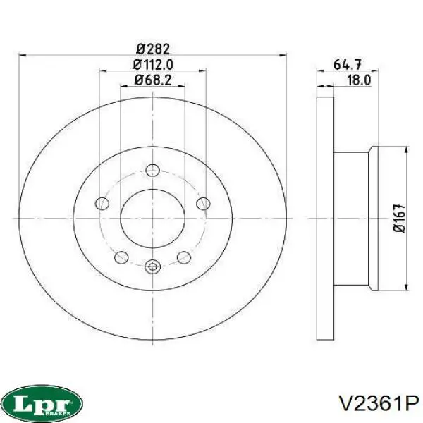 Передние тормозные диски V2361P LPR
