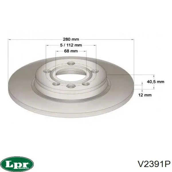 Задний дисковый тормоз LPR V2391P