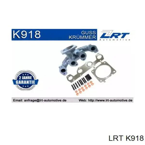 K918 LRT tubo coletor de escape