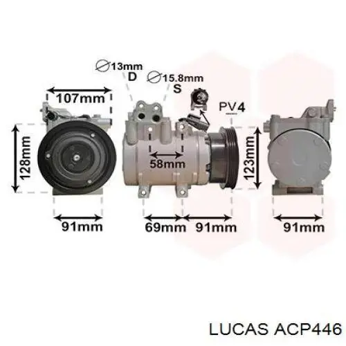 Компрессор системы кондиционирования Lucas ACP446 цена, от 289.11 USD