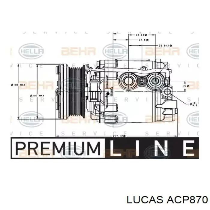 Компрессор системы кондиционирования Lucas ACP870 цена, от 238.57 USD