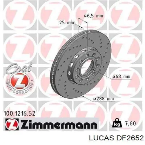 DF2652 Lucas тормозные диски