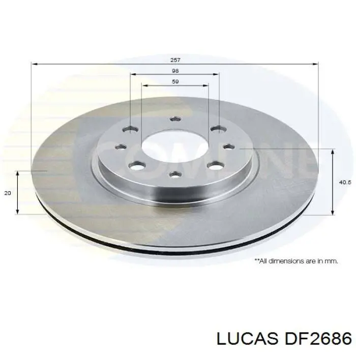 DF2686 Lucas диск тормозной передний