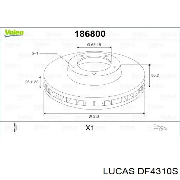 DF4310S Lucas диск тормозной передний