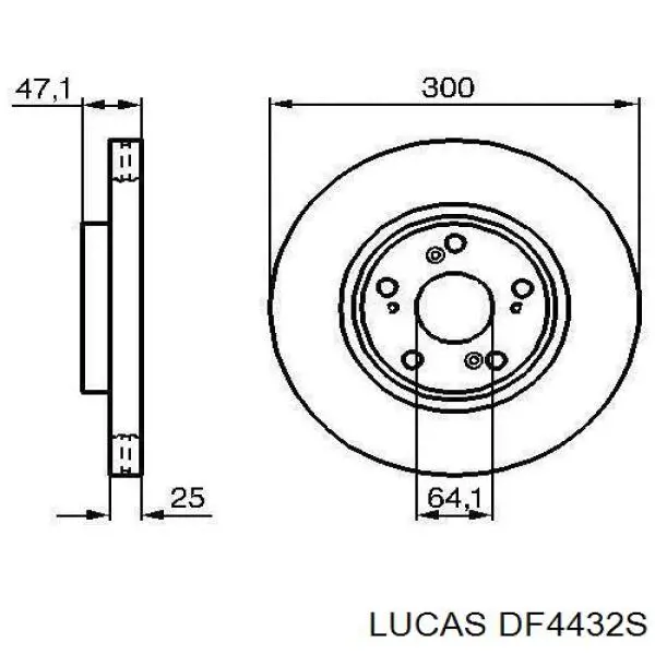 Диск тормозной передний Lucas DF4432S