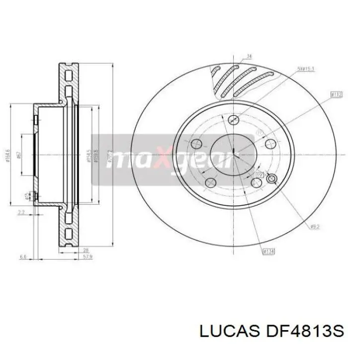 DF4813S Lucas диск тормозной передний