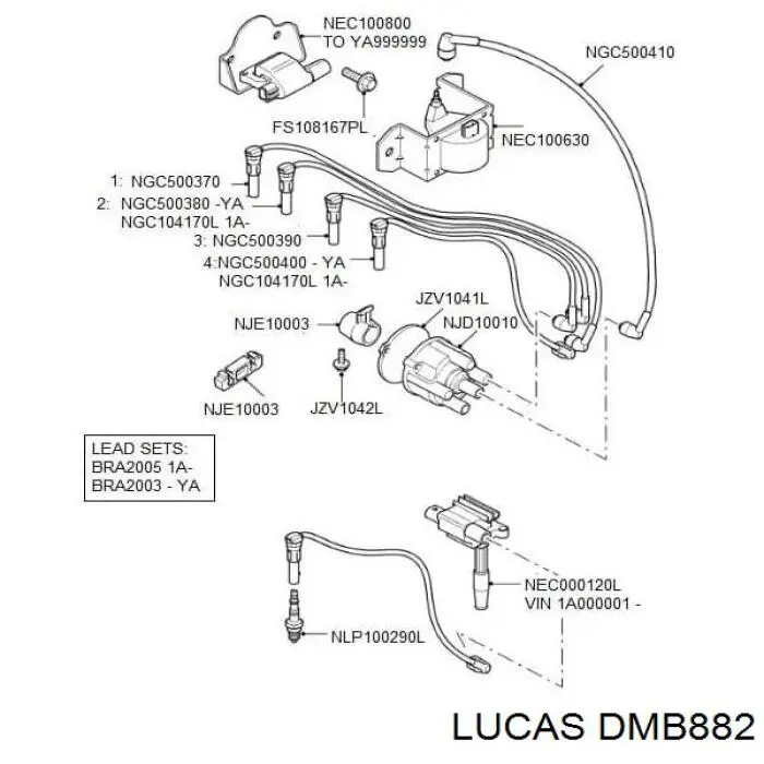 Катушка зажигания DMB882 Lucas