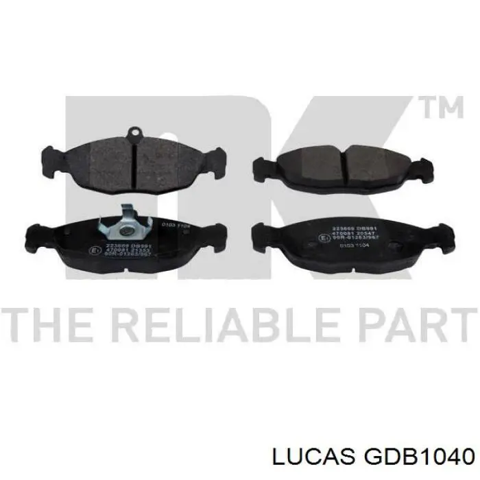 GDB1040 Lucas колодки тормозные передние дисковые