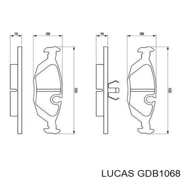 Задние тормозные колодки GDB1068 Lucas