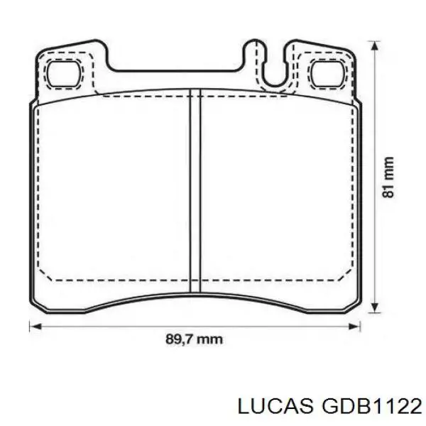 GDB1122 Lucas колодки тормозные передние дисковые