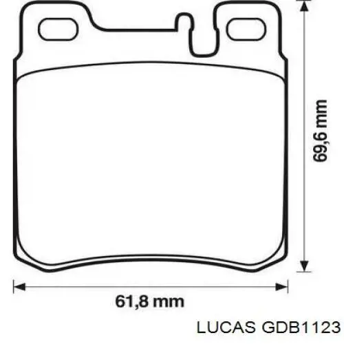 Задние тормозные колодки GDB1123 Lucas