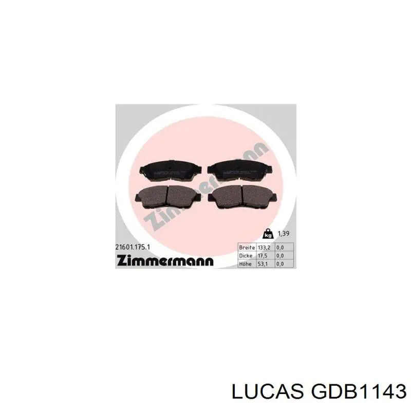 GDB1143 Lucas Колодки передние