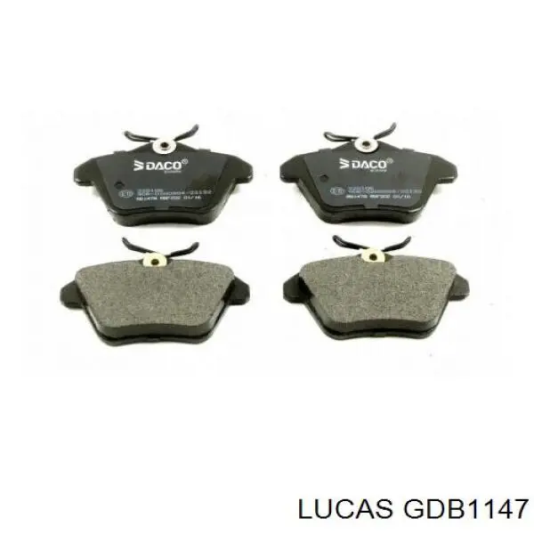 GDB1147 Lucas колодки тормозные задние дисковые