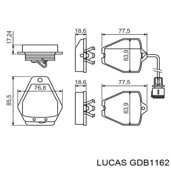 Колодки Lucas GDB1162 цена, от 44.45 USD