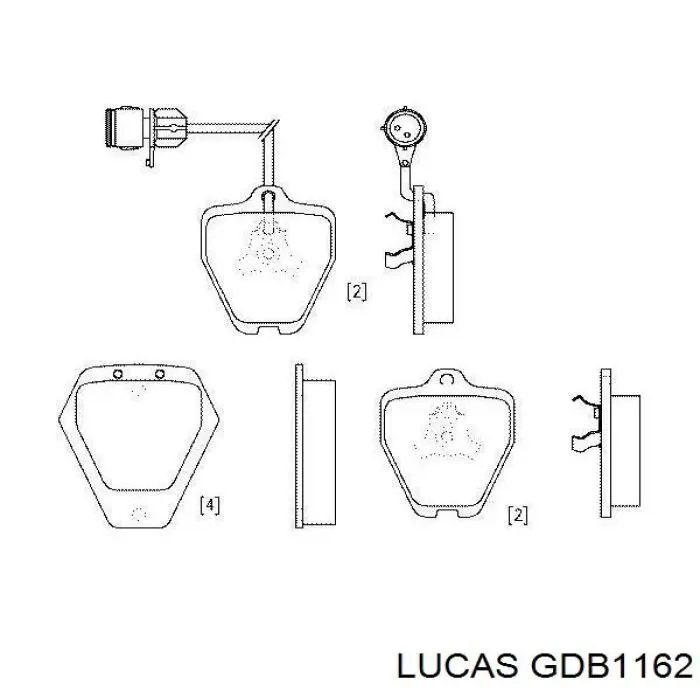 Купить GDB1162 Lucas Колодки тормозные