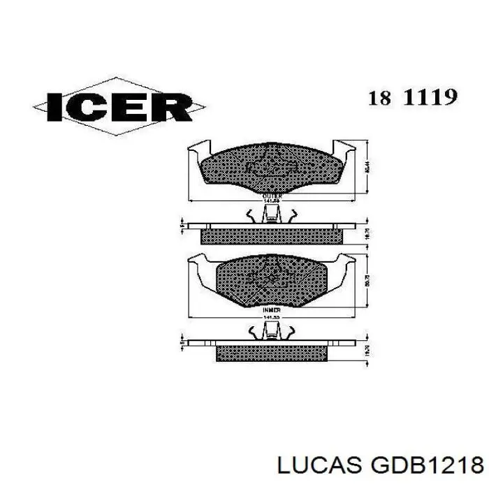 GDB1218 Lucas Колодки передние