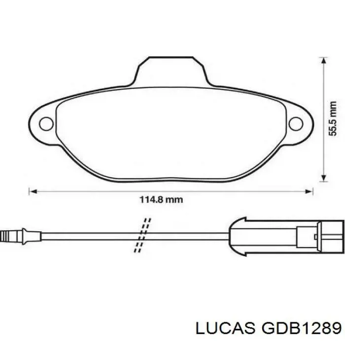 Задние тормозные колодки GDB1289 Lucas