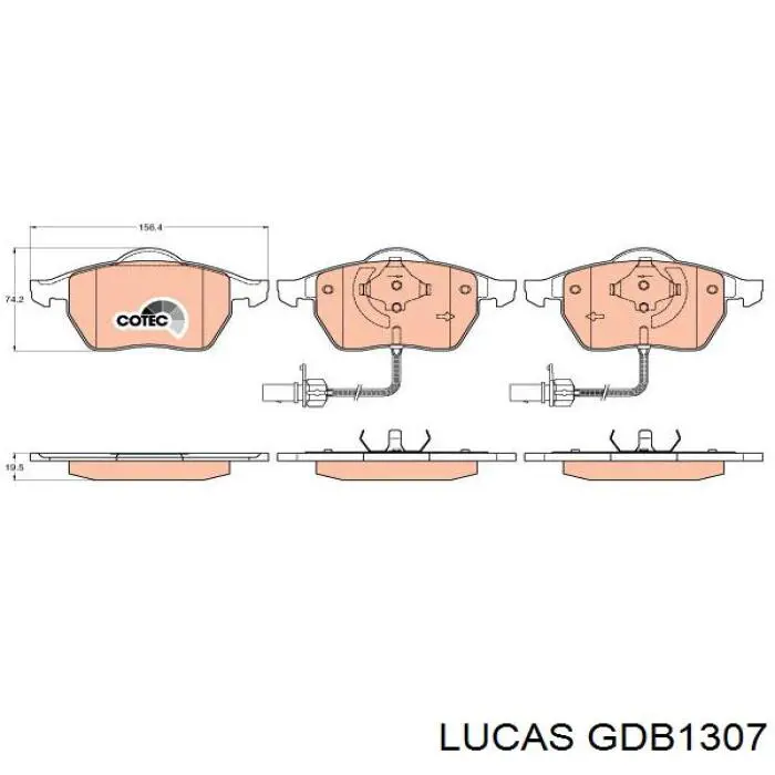 GDB1307 Lucas колодки тормозные передние дисковые