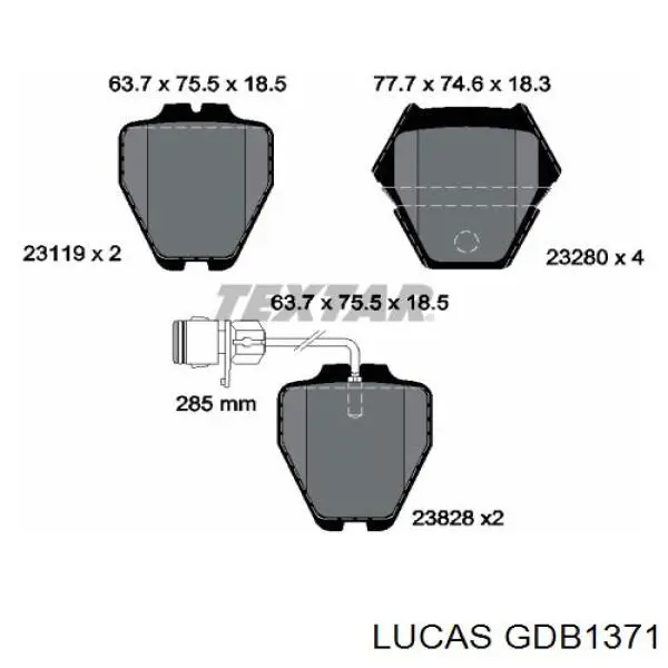 Колодки Lucas GDB1371 цена, от 48.81 USD