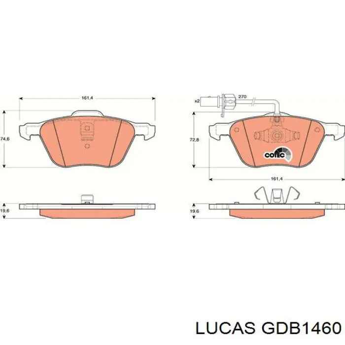 GDB1460 Lucas колодки тормозные передние дисковые